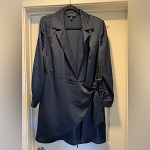 Eloquii Midnight Blue Wrap dress.